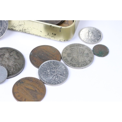 265 - A collection of mainly British pre decimal coins to include a Queen Victoria 1889 silver full crown ... 