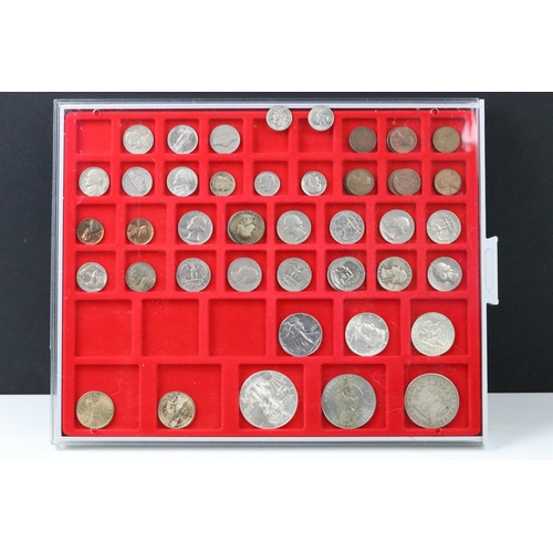 55 - A collection of United States of America coin contained within a Lindner collectors case.