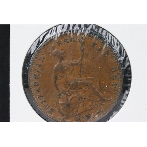 60 - Two Queen Victoria Bun pennies to include 1841 and 1854 examples together with a King George III 180... 