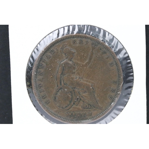 60 - Two Queen Victoria Bun pennies to include 1841 and 1854 examples together with a King George III 180... 