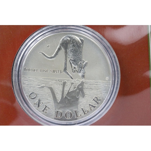 64 - A collection of two Australian silver proof coins to include 2018 $1 coin and the 1997 $1 coin, both... 