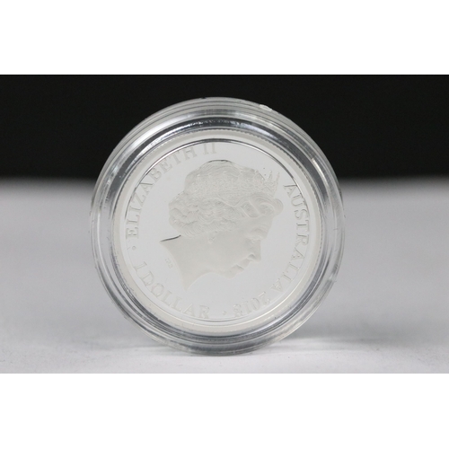 64 - A collection of two Australian silver proof coins to include 2018 $1 coin and the 1997 $1 coin, both... 