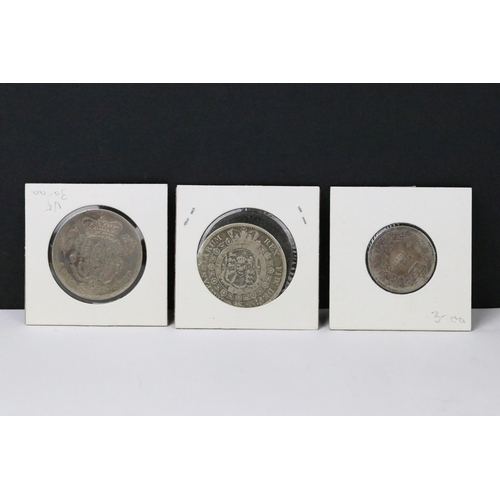 76 - A collection of British early milled silver coins to include King William IV, King George III and Ki... 