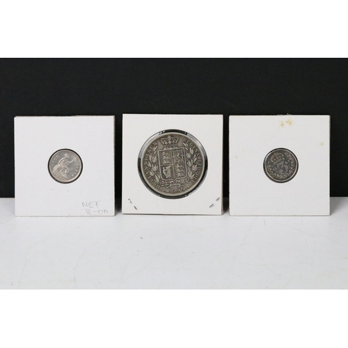 77 - A collection of British Queen Victoria pre decimal silver coins to include half crowns, gothic flori... 