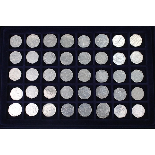 81 - A large collection of British Queen Elizabeth II collectors 50p and £2 coins contained within an alu... 