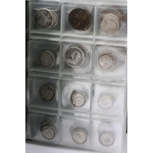 86 - A collection of mainly British pre decimal silver coins to include Queen Victoria and King Edward VI... 