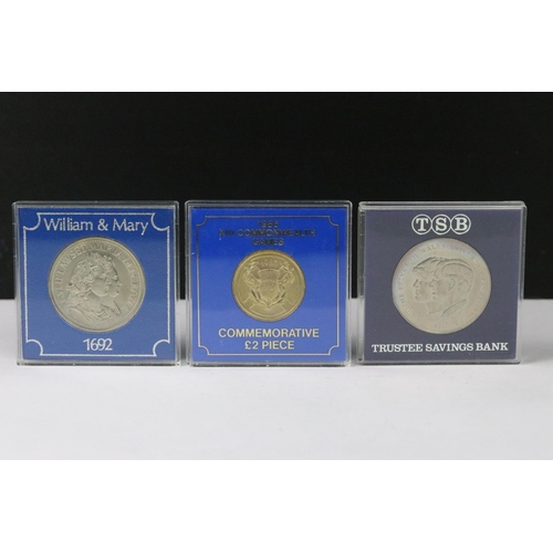 12 - A collection of British uncirculated coins and medallions within fitted plastic display cases to inc... 