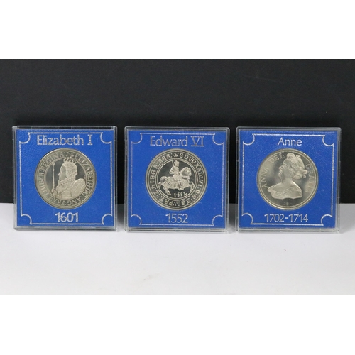 12 - A collection of British uncirculated coins and medallions within fitted plastic display cases to inc... 