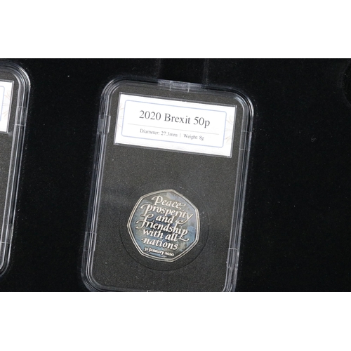 249 - A 2022 United Kingdom Jubilee Weekend 50p celebration set together with a Westminster Mint Brexit 50... 