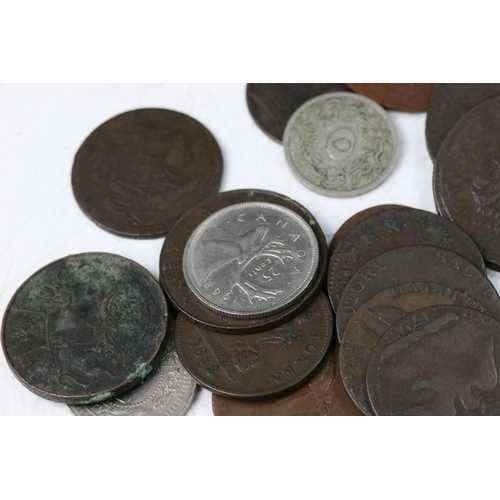 263 - A good collection of British and world coins and tokens to include a good selection of 18th and 19th... 