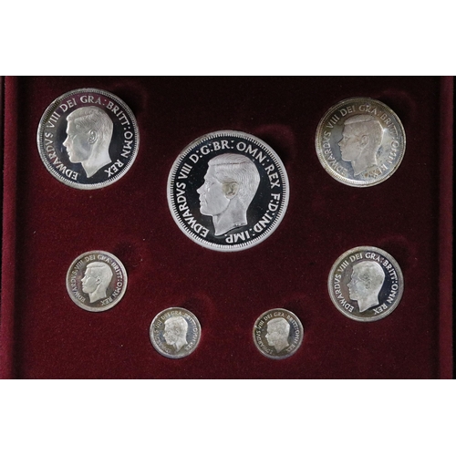 29 - The King Edward VIII centenary pattern coin collection, seven proof coins struck in sterling silver,... 