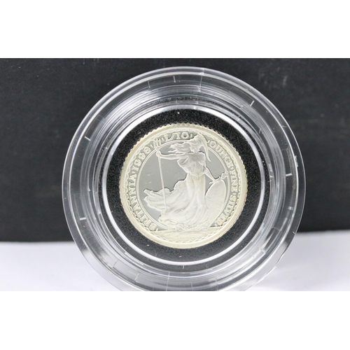 30 - A Royal Mint United Kingdom Britannia silver proof collection, four coins presented within fitted gr... 