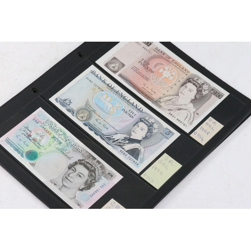 42 - A good collection of British Bank of England £5 and £10 banknotes with various chief cashier signatu... 