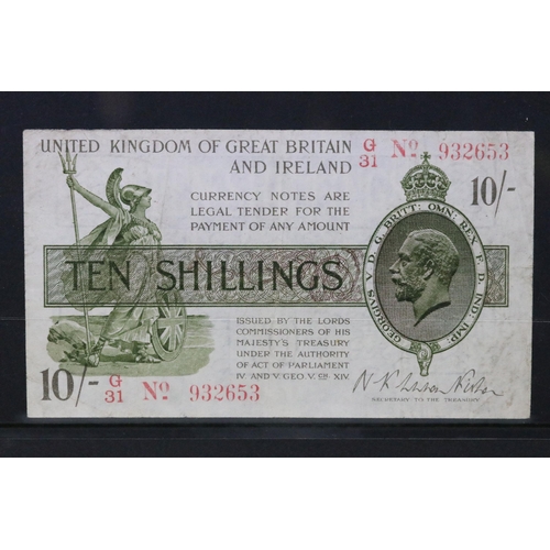 44 - A collection of four British King George V Bank of England banknotes to include £1 and 10 shilling e... 