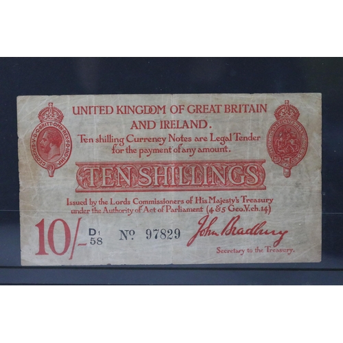 44 - A collection of four British King George V Bank of England banknotes to include £1 and 10 shilling e... 