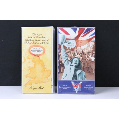 45 - A collection of twenty British Royal Mint commemorative collectors £2 coin packs to include 2005 End... 