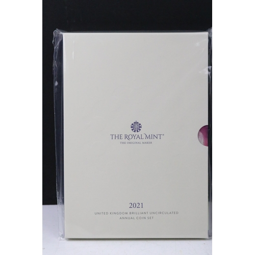 48 - Two British Royal Mint brilliant uncirculated annual coin sets to include 2021 and 2022 examples.