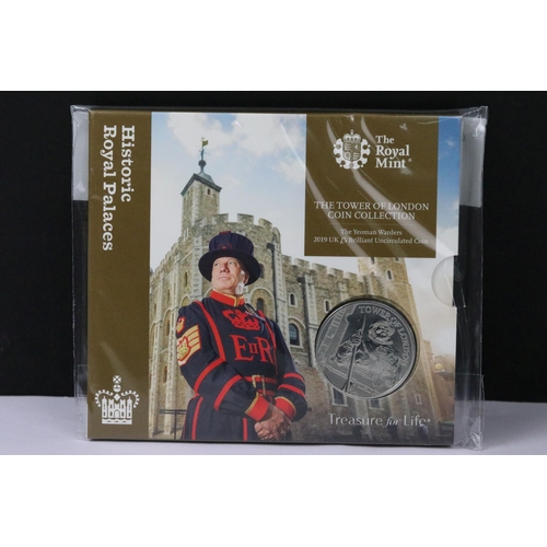 9 - A British Royal Mint brilliant uncirculated 2018 The Tower of London £5 four coin set together with ... 