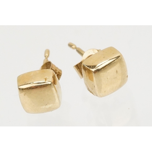 142 - Collection of assorted 9ct gold and yellow metal earrings to include five pairs marked 9ct to posts ... 