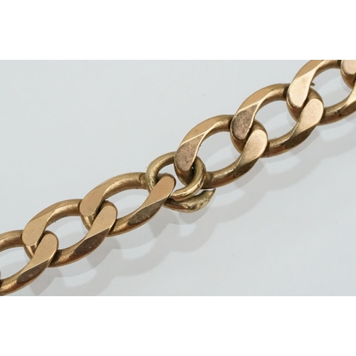 150 - 9ct gold flat link figaro chain having a lobster clasp. Hallmarked Sheffield to the jump link. Chain... 