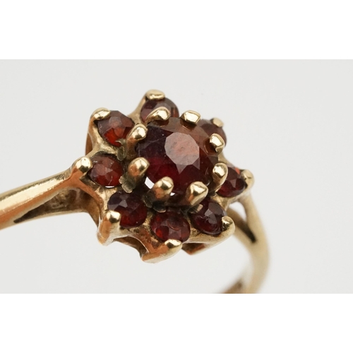 154 - Two 9ct gold rings to include a ruby and white stone ring (one stone missing, hallmarked to shank, s... 