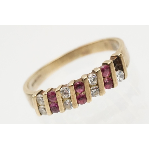 154 - Two 9ct gold rings to include a ruby and white stone ring (one stone missing, hallmarked to shank, s... 