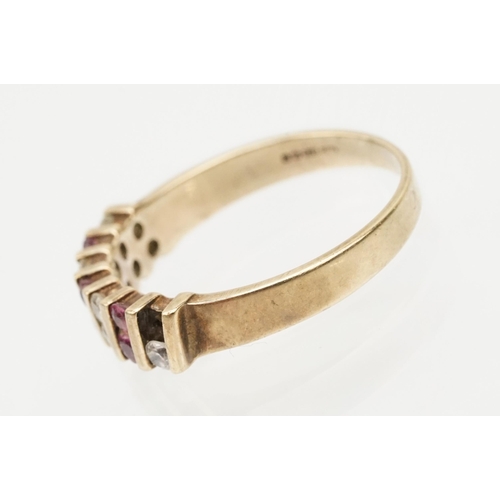 154 - Two 9ct gold rings to include a ruby and white stone ring (one stone missing, hallmarked to shank, s... 