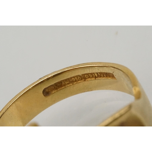 20 - 1970s Finnish Lapponia 18ct gold brutalist ring designed by Bjorn Weckstrom. Finnish hallmarks to ba... 