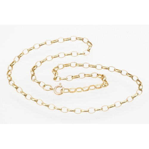 216 - 9ct gold spectacle link necklace chain with spring ring clasp. Hallmarked London 1982. Chain measure... 