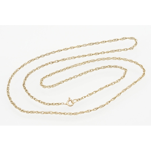 224 - Two 9ct gold necklace chains to include a rope twist necklace chain (marked 9k), together with a spe... 