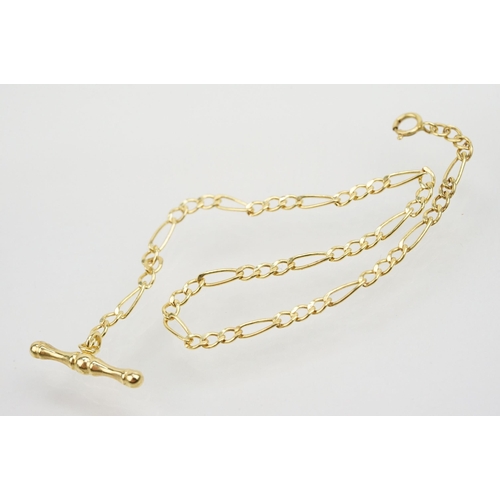 228 - Pair of 9ct gold rope twist chain earrings (marked 9ct), together with a figaro link bracelet chain ... 