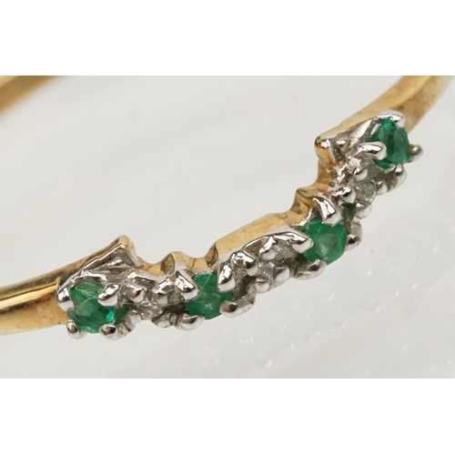 37 - Brooks and Bentley trio of 9ct gold, emerald and diamond rings. The lot to include a ring set with a... 