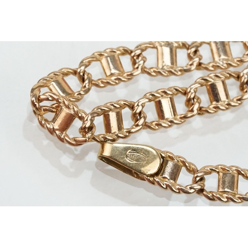 103 - Two 9ct gold bracelets to include a 9ct gold fancy link bracelet chain with lobster clasp (Italian h... 