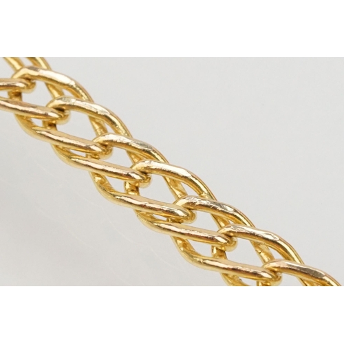 115 - Group of three bracelets to include a 9ct gold open bangle with heart shaped terminals (hallmarked S... 