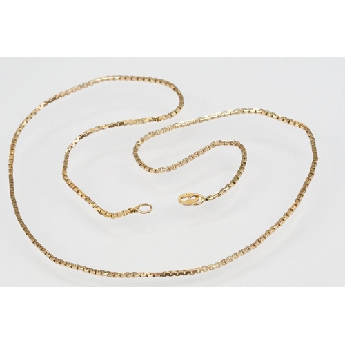 116 - Two 9ct gold chain fine link necklaces. Both hallmarked to jump link together with a rolled gold fin... 