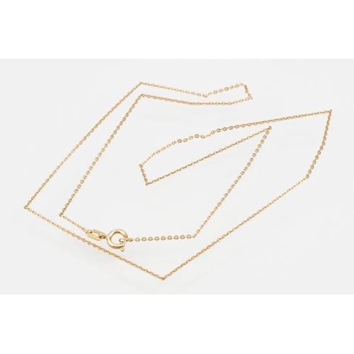 116 - Two 9ct gold chain fine link necklaces. Both hallmarked to jump link together with a rolled gold fin... 