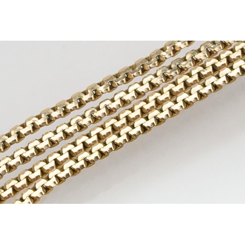 116 - Two 9ct gold chain fine link necklaces. Both hallmarked to jump link together with a rolled gold fin... 