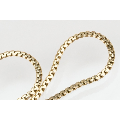 116 - Two 9ct gold chain fine link necklaces. Both hallmarked to jump link together with a rolled gold fin... 