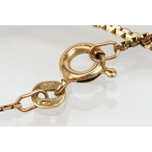 116 - Two 9ct gold chain fine link necklaces. Both hallmarked to jump link together with a rolled gold fin... 