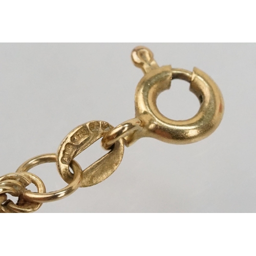 117 - Two 9ct gold necklaces to include a rope twist chain with spring ring clasp (hallmarked to jump ring... 