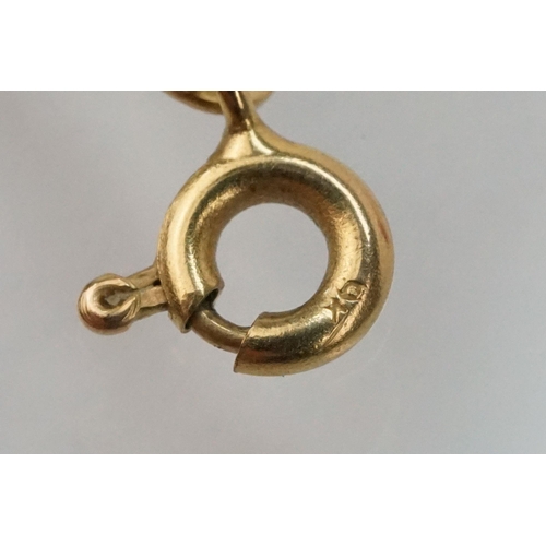 117 - Two 9ct gold necklaces to include a rope twist chain with spring ring clasp (hallmarked to jump ring... 