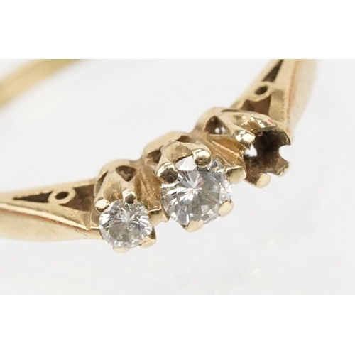 127 - Two gold diamond set rings to include a hallmarked 18ct gold knot design ring with diamond accent st... 