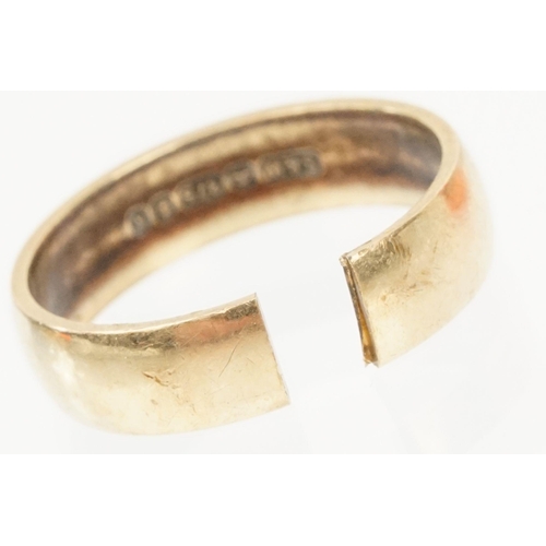 149 - Three hallmarked 9ct gold rings to include a band ring set with white stones, plain band ring and si... 