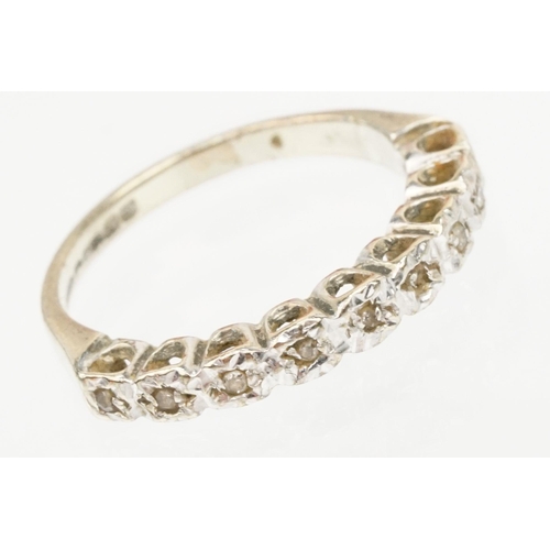 177 - Two 9ct gold rings to include a 9ct white gold and diamond half eternity ring (hallmarked Birmingham... 