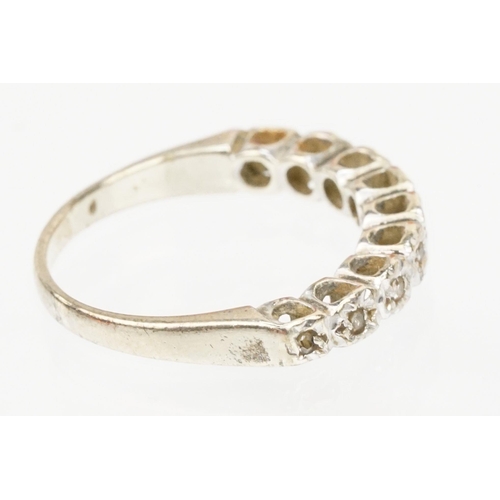 177 - Two 9ct gold rings to include a 9ct white gold and diamond half eternity ring (hallmarked Birmingham... 