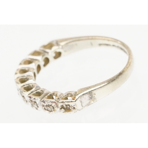 177 - Two 9ct gold rings to include a 9ct white gold and diamond half eternity ring (hallmarked Birmingham... 