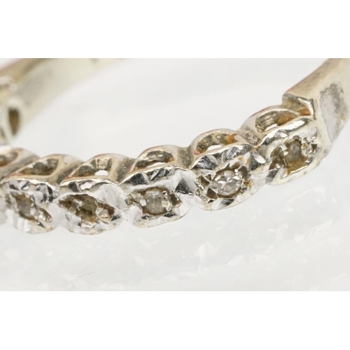 177 - Two 9ct gold rings to include a 9ct white gold and diamond half eternity ring (hallmarked Birmingham... 