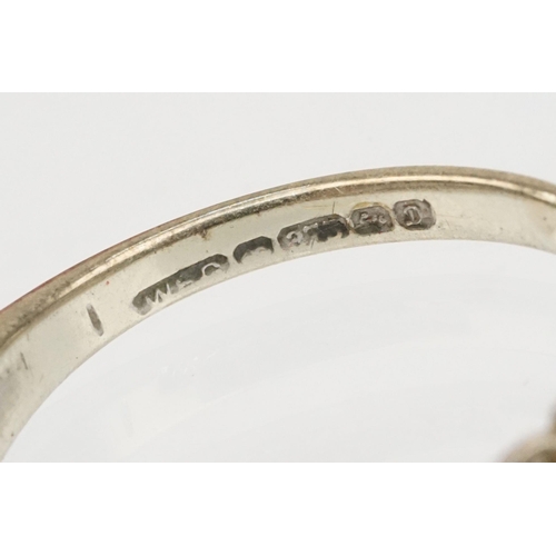 177 - Two 9ct gold rings to include a 9ct white gold and diamond half eternity ring (hallmarked Birmingham... 