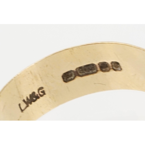 194 - Two gold wedding band rings to include a 22ct gold band (hallmarked Birmingham 1900) and a 9ct gold ... 