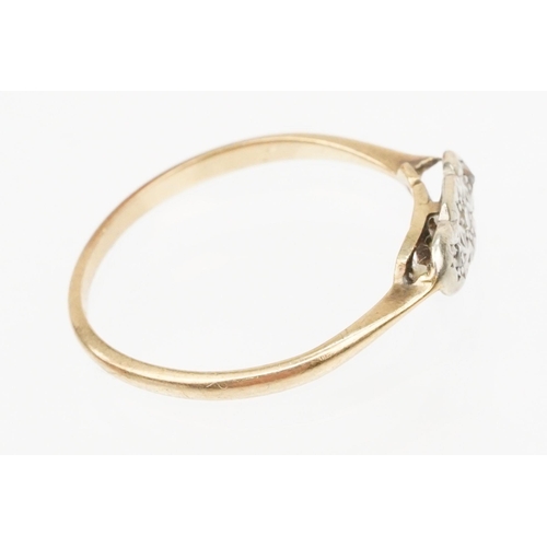 196 - Two 9ct gold stone set rings to include a five stone cubic zirconia ring (one stone missing, size P)... 